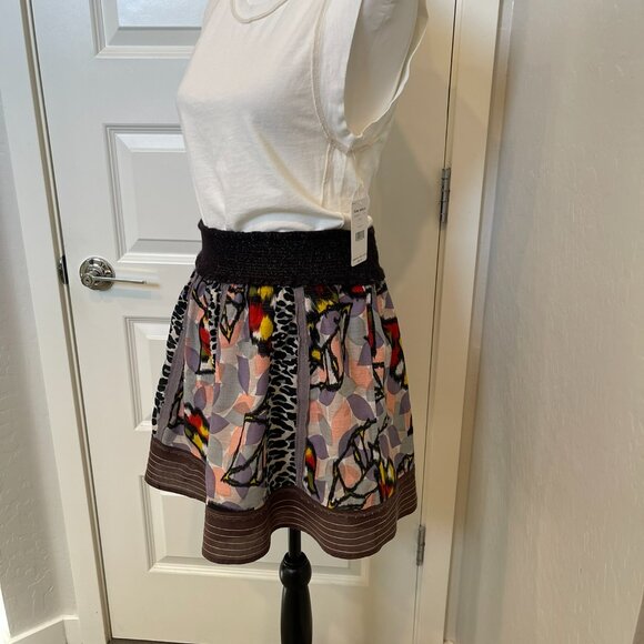 Free People Women's Multicolor Leopard Leaf Patchwork Skirt - Size Medium (308) - Picture 9 of 11